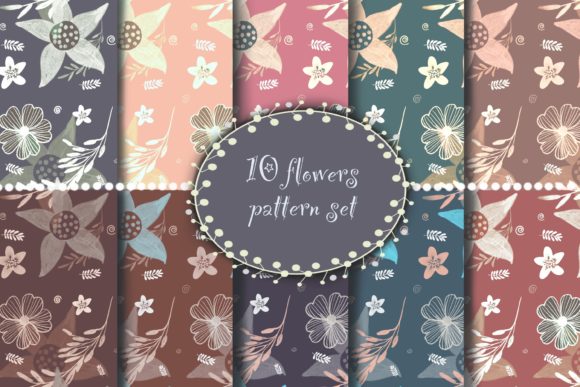 10 Flowers Seamless Patterns Set: A Versatile Resource for Creative Professionals and Hobbyists
