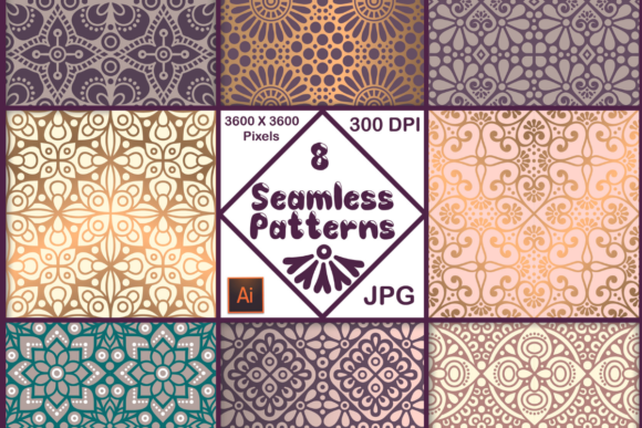 8 Digital Paper-Luxury Seamless Patterns: Elevate Your Creative Projects with Premium, Print-Ready Textures
