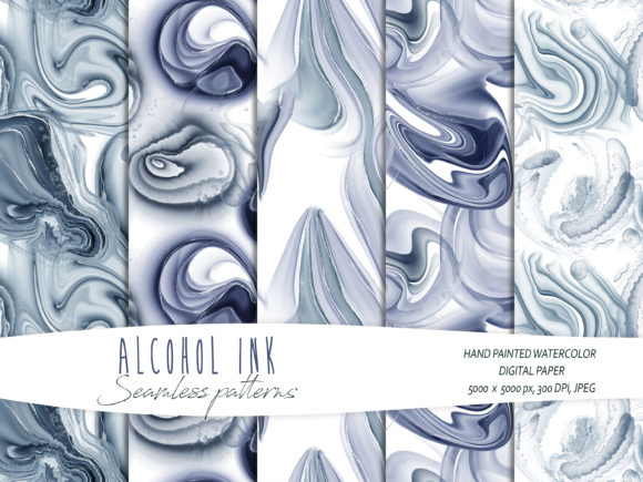 Abstract Alcohol Ink Seamless Patterns: Versatile Digital Designs for Creative Projects