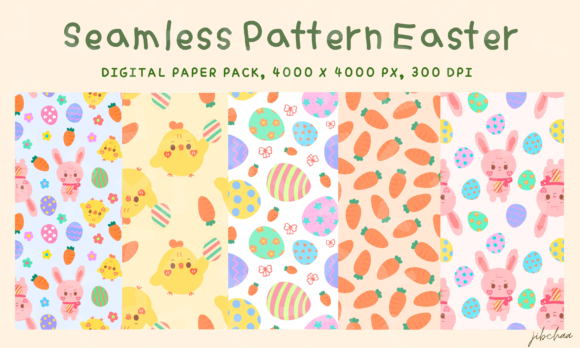 Easter Seamless Patterns, Paper Set