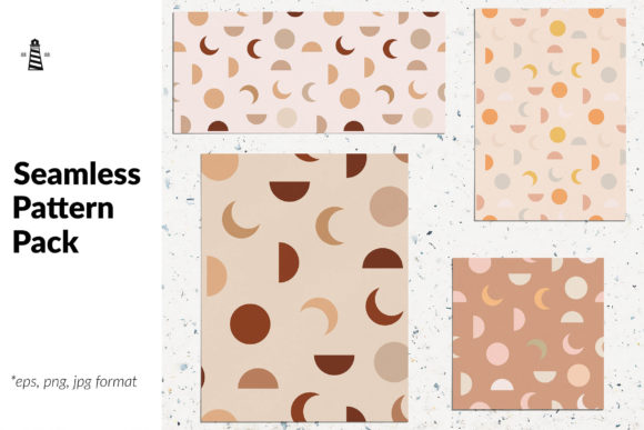Moon Phases Seamless Patterns