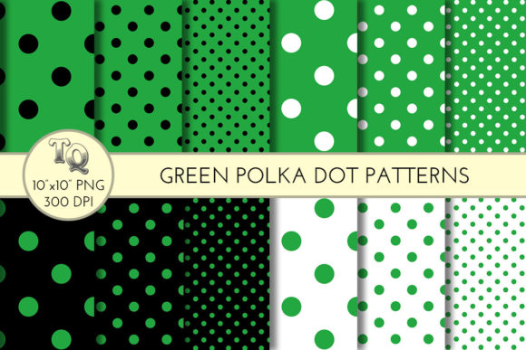 Seamless Green Polka Dot Patterns