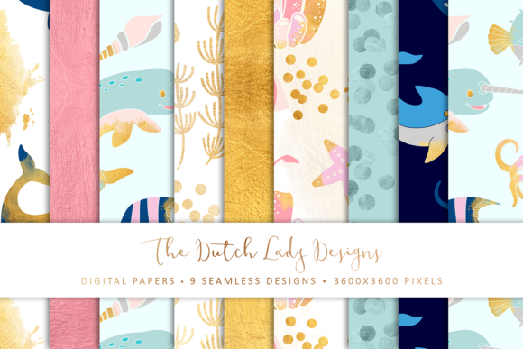 Seamless Patterns - Gold Splash Ocean