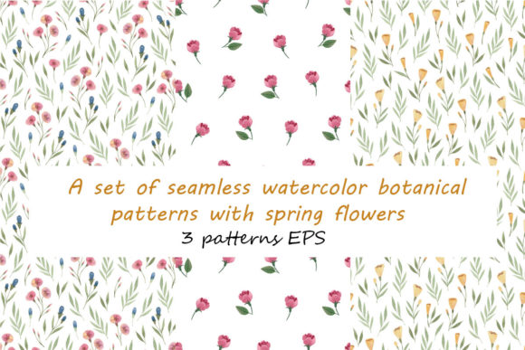 Seamless Watercolor Botanical Patterns