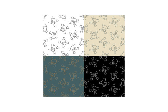 Set of Seamless Patterns with Skull with Bold Symbolism and Versatile Design Utility