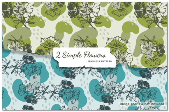 Simple Flowers - Seamless Patterns