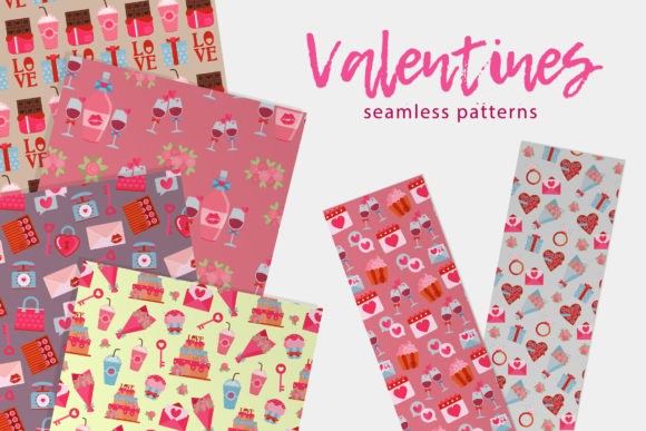 Valentines Seamless Patterns A